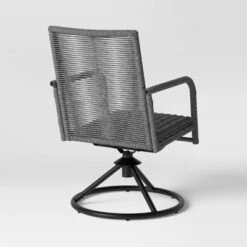 2pc Granby Padded Wicker Outdoor Patio Dining Chairs Swivel Chairs Gray - Threshold™ -Threshold Furnish Shop GUEST 02fa95a9 1941 4d79 b020 464fa9002c2a