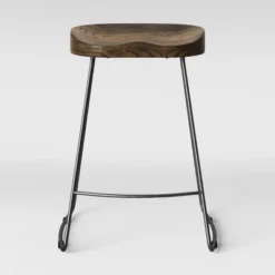 Hull Low Back Wood/Metal Counter Height Barstool - Threshold™ -Threshold Furnish Shop GUEST 040349e4 7c2c 4c7a 9366 ac2e6b508b93