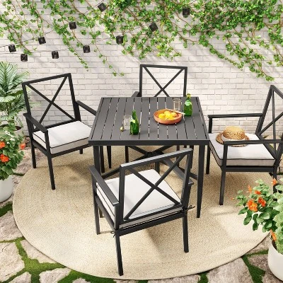 Searsburg Aluminum 4 Person Slat Top Square Patio Dining Table, Outdoor Furniture - Threshold™ Searsburg Aluminum 4 Person Slat Top Square Patio Dining Table, Outdoor Furniture - Threshold™ -Threshold Furnish Shop GUEST 089a9d05 5abe 445d ab24 4e51570ecea0