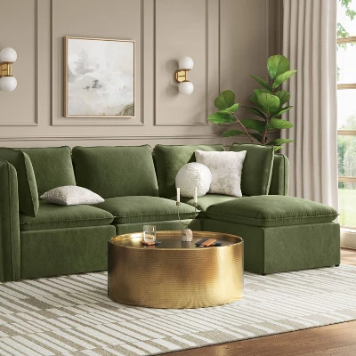 Haven Velvet Modular French Seam Sofa Chair Dark Green - Threshold™ Haven Velvet Modular French Seam Sofa Chair Dark Green - Threshold™ -Threshold Furnish Shop GUEST 157f807a 7335 4cb0 9562 f5bdf52fca09