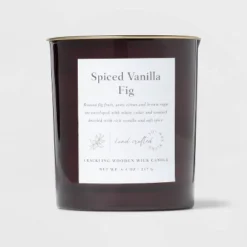 Clear Colored Glass With Woodwick And Brass Metal Inset Lid Spice Vanilla Fig Candle Purple - Threshold™ -Threshold Furnish Shop GUEST 164b0c6a 9ab3 436c a9d4 968eb3e3b85f