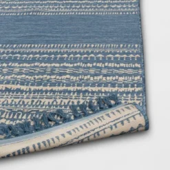 5' X 7' Fringe Outdoor Rug Blue Striped - Threshold™ -Threshold Furnish Shop GUEST 1cbc17af 1b81 4e7f 8a04 c291c6c42d37