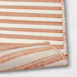 7'x10' Narrow Wornstripe Rectangular Woven Outdoor Area Rug Coral Orange - Threshold™ -Threshold Furnish Shop GUEST 25e56bbe db53 43e9 807e 1d35d9996e1a