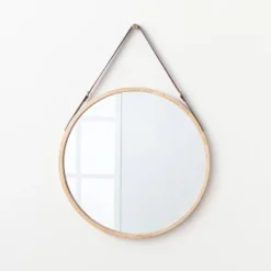 26" Wood Mirror With Pleather Strap Hanger - Threshold™ Designed With Studio McGee -Threshold Furnish Shop GUEST 2dcb4778 974a 4df9 97e6 162547563357