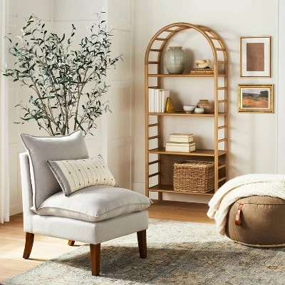 72" Holladay Curved Wooden Bookcase - Threshold™ designed with Studio McGee 72" Holladay Curved Wooden Bookcase - Threshold™ Designed With Studio McGee -Threshold Furnish Shop GUEST 36cf8426 d595 4723 a170 a967bfc097f3