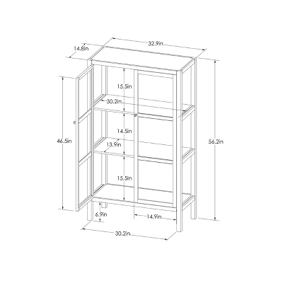 56.2" Hadley Library Cabinet with Glass Shell White - Threshold™ 56.2" Hadley Library Cabinet With Glass Shell White - Threshold™ -Threshold Furnish Shop GUEST 3a694d2d b95f 4046 b205 56f66d131fd3