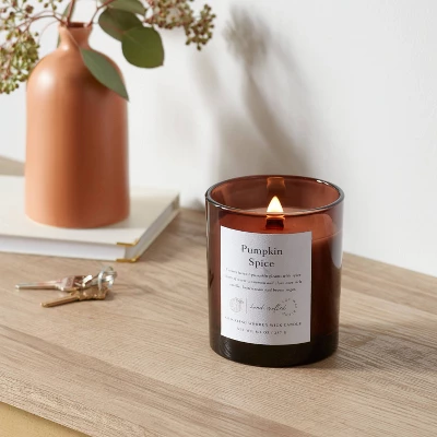 Clear Colored Glass with Woodwick and Brass Metal Inset Lid Pumpkin Spice - Threshold™ Clear Colored Glass With Woodwick And Brass Metal Inset Lid Pumpkin Spice - Threshold™ -Threshold Furnish Shop GUEST 40736d1f 222b 4490 8f82 4e11a9b2e09a