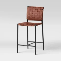 Wellfleet Woven Faux Leather Metal Base Counter Height Barstool - Threshold™ -Threshold Furnish Shop GUEST 46cd9a60 0f2f 40e3 aa66 36374f1570ef
