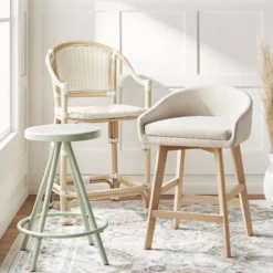 Parksley Rattan And Woven Counter Height Barstool White - Threshold™ -Threshold Furnish Shop GUEST 51f30ece 4c8b 4fcf 8461 e948b9e3ffda