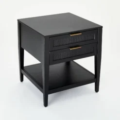 East Bluff 2 Drawers Woven Accent Table Black - Threshold™ Designed With Studio McGee -Threshold Furnish Shop GUEST 575de8be 7e88 4543 b84c fdce79d39cf3