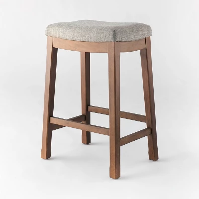 Candor Wood and Upholstered Saddle Counter Height Barstool - Threshold™ Candor Wood And Upholstered Saddle Counter Height Barstool - Threshold™ -Threshold Furnish Shop GUEST 5b16e3f6 659a 452c 94c6 c37d9de19550