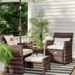 Halsted 5pc Wicker Small Space Patio Furniture Set - Threshold -Threshold Furnish Shop GUEST 5b71274d a892 473e 8f50 3fb3df26fbd6