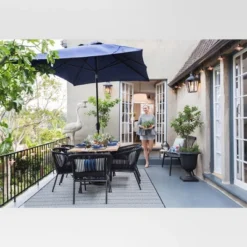 Pattern Stripe Outdoor Rug Blue - Threshold™ -Threshold Furnish Shop GUEST 5c84472d 2247 47de 8262 5740faddfbb9