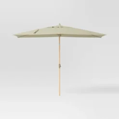 10'x6' Rectangular Market Patio Umbrella - Light Wood Pole - Threshold™ -Threshold Furnish Shop GUEST 5fb33983 be50 4af3 8602 ec3479445938
