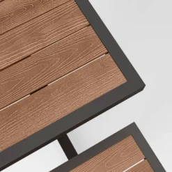 Bryant Faux Wood Rectangle Patio Picnic Table - Gray/Natural Wood - Threshold™ -Threshold Furnish Shop GUEST 61163d69 eb47 45b7 8fe5 b465c4217b59