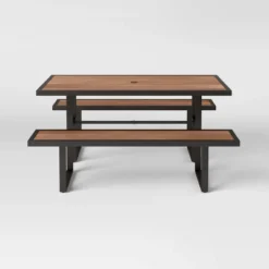 Bryant Faux Wood Rectangle Patio Picnic Table - Gray/Natural Wood - Threshold™ -Threshold Furnish Shop GUEST 62108683 cb0b 42e5 a780 04c1cfa6f909