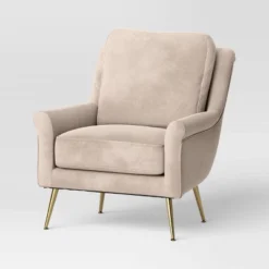 Carmine Luxe Arm Accent Chair With Brass Legs - Threshold™ -Threshold Furnish Shop GUEST 6652745f 1be4 43f4 b70b d04a0ca617a6