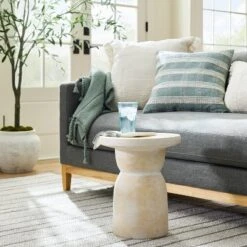 Montebello Shaped Ceramic Accent Table Light Brown - Threshold™ Designed With Studio McGee