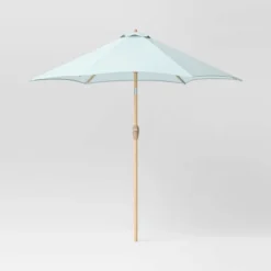 9'x9' Market Patio Umbrella - Light Wood Pole - Threshold™ -Threshold Furnish Shop GUEST 6f6208b7 69b3 4860 8b1c 0efc735fa205