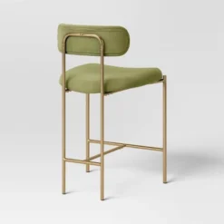Orion Luxe Backed Counter Height Barstool With Brass Legs Olive Green Velvet - Threshold™ -Threshold Furnish Shop GUEST 7e783766 9223 4da7 9627 10de0ab7294f