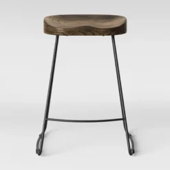 Hull Low Back Wood/Metal Counter Height Barstool - Threshold™ -Threshold Furnish Shop GUEST 8052f369 813c 40b6 b5ad 0430ec8d2b7a