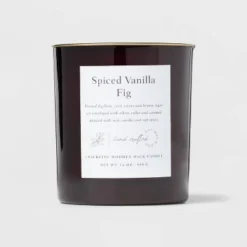 Clear Colored Glass With Woodwick And Brass Metal Inset Lid Spice Vanilla Fig Candle Purple - Threshold™ -Threshold Furnish Shop GUEST 80884ab1 75d4 4adc 8675 96b625da6f8e