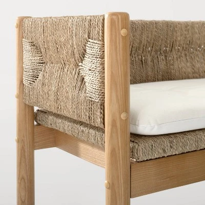 Elden Wood Bench with Woven Back and Loose Cushion Seat - Threshold™ designed with Studio McGee Elden Wood Bench With Woven Back And Loose Cushion Seat - Threshold™ Designed With Studio McGee -Threshold Furnish Shop GUEST 80c860d6 fb10 4439 978d 5bcb29b2d57b