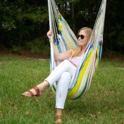 3.3' Cushioned Outdoor Hammock Chair With Spreader Bar Summer Stripe Yellow/Red/Blue - Threshold™ -Threshold Furnish Shop GUEST 83412c5a d59f 435e 88ab 84d390d5e9e0