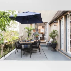 Pattern Stripe Outdoor Rug Blue - Threshold™ -Threshold Furnish Shop GUEST 85ac51d9 65a8 4235 bb8f 62d77b7a20a4