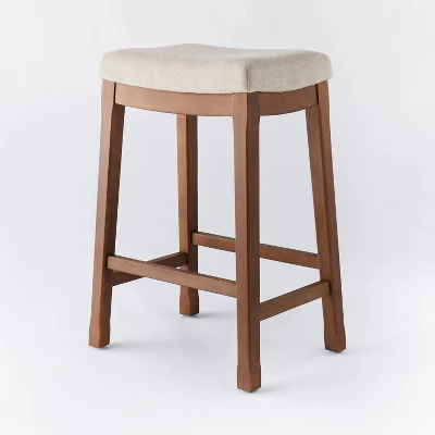 Candor Wood and Upholstered Saddle Counter Height Barstool - Threshold™ Candor Wood And Upholstered Saddle Counter Height Barstool - Threshold™ -Threshold Furnish Shop GUEST 9752c844 5eab 4428 9bc4 84b07e39c310