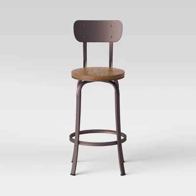 Dakota Swivel Wood Seat Barstool with Adjustable Legs Metal - Threshold™ Dakota Swivel Wood Seat Barstool With Adjustable Legs Metal - Threshold™ -Threshold Furnish Shop GUEST 9f6b9291 eae7 4263 874d 9b98c5229868