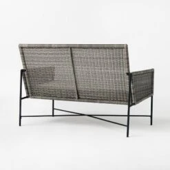 Wicker & Metal X Frame Patio Loveseat - Gray - Threshold™ Designed With Studio McGee -Threshold Furnish Shop GUEST a007800d 2bb8 49be 8c3b 00a66dcf20a9