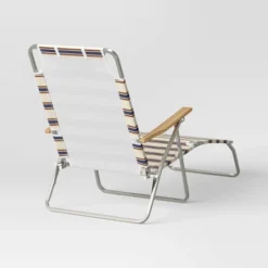 Striped Aluminum Beach Lounger With Wood Arms - Threshold™ 4 Striped Aluminum Beach Lounger With Wood Arms - Threshold™ -Threshold Furnish Shop GUEST a72bf634 d3db 44d5 b2f4 d19d9498af18