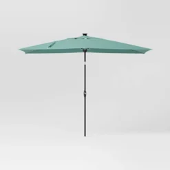 10'x6' Rectangular Solar Market Patio Umbrella - Black Pole - Threshold™ -Threshold Furnish Shop GUEST adfeb821 0b88 4e89 b0b1 ed1efe41b945