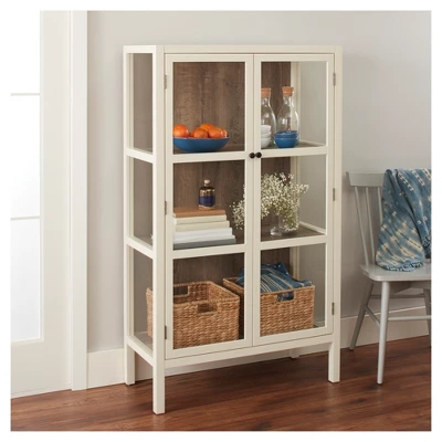 56.2" Hadley Library Cabinet with Glass Shell White - Threshold™ 56.2" Hadley Library Cabinet With Glass Shell White - Threshold™ -Threshold Furnish Shop GUEST b27660bf b767 4281 b125 b4e4c371f513
