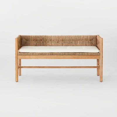 Elden Wood Bench with Woven Back and Loose Cushion Seat - Threshold™ designed with Studio McGee Elden Wood Bench With Woven Back And Loose Cushion Seat - Threshold™ Designed With Studio McGee -Threshold Furnish Shop GUEST b6f9cbbc 519c 446b aad5 027262a4f1d7