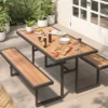 Bryant Faux Wood Rectangle Patio Picnic Table - Gray/Natural Wood - Threshold™ -Threshold Furnish Shop GUEST b7388c96 1a7c 4617 a31d 96366edf83a9