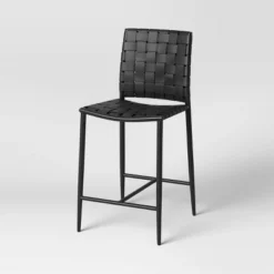 Wellfleet Woven Faux Leather Metal Base Counter Height Barstool - Threshold™ -Threshold Furnish Shop GUEST bb9a059a 91e7 41e3 a71d 7a17b5f1faca