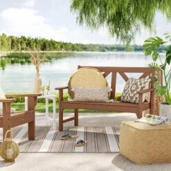 5' X 7' Woven Stripe Outdoor Rug Khaki/Ivory - Threshold™