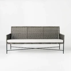 Wicker & Metal X Frame Patio Sofa - Gray - Threshold™ Designed With Studio McGee -Threshold Furnish Shop GUEST cc70c42f 8a55 439d 94fa 2f1b97698daa