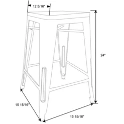 Set Of 2 Hampden Industrial 24" Counter Height Barstool Natural Metal - Threshold™ -Threshold Furnish Shop GUEST ce048798 02a7 4c5f 85a3 f37215469cab