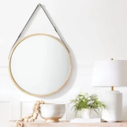 26" Wood Mirror With Pleather Strap Hanger - Threshold™ Designed With Studio McGee -Threshold Furnish Shop GUEST d09c0998 ed36 4998 b828 cbc40cbee6da