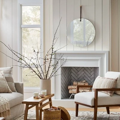 24" Frameless Mirror with Braided Leather Hanging Strap - Threshold™ designed with Studio McGee 24" Frameless Mirror With Braided Leather Hanging Strap - Threshold™ Designed With Studio McGee -Threshold Furnish Shop GUEST dcf0068e 4730 4e16 881a e61424833361