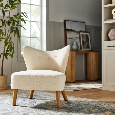 Sculpted Faux Shearling Accent Chair Cream - Threshold™ designed with Studio McGee Sculpted Faux Shearling Accent Chair Cream - Threshold™ Designed With Studio McGee -Threshold Furnish Shop GUEST df4a2249 8466 4129 b681 598b7c861a38