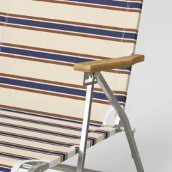 Striped Aluminum Beach Lounger With Wood Arms - Threshold™ 6 Striped Aluminum Beach Lounger With Wood Arms - Threshold™ -Threshold Furnish Shop GUEST df789a71 0257 4fd1 9821 4102e7b5fb20
