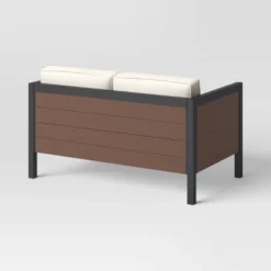 Bryant 2pc Faux Wood Patio Loveseat & Coffee Table - Gray/Natural - Threshold™ -Threshold Furnish Shop GUEST e7ed45fd b978 4207 ae3a e5295e23db39