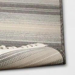 7'x10' Striped Tapestry Rectangular Woven Outdoor Area Rug Gray - Threshold™ -Threshold Furnish Shop GUEST eac675a2 60ff 4961 93cc 44df0a57d3d8