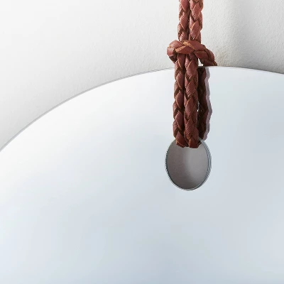 24" Frameless Mirror with Braided Leather Hanging Strap - Threshold™ designed with Studio McGee 24" Frameless Mirror With Braided Leather Hanging Strap - Threshold™ Designed With Studio McGee -Threshold Furnish Shop GUEST eba324bd 23c1 43a0 99fc c1b344a24358