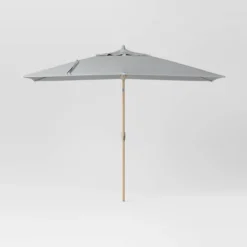 10'x6' Rectangular Market Patio Umbrella - Light Wood Pole - Threshold™ -Threshold Furnish Shop GUEST f5207d19 b112 42c3 9b2a 2cb4b691976e