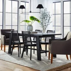72" Linden Rectangular Wood Dining Table Black - Threshold™ Designed With Studio McGee